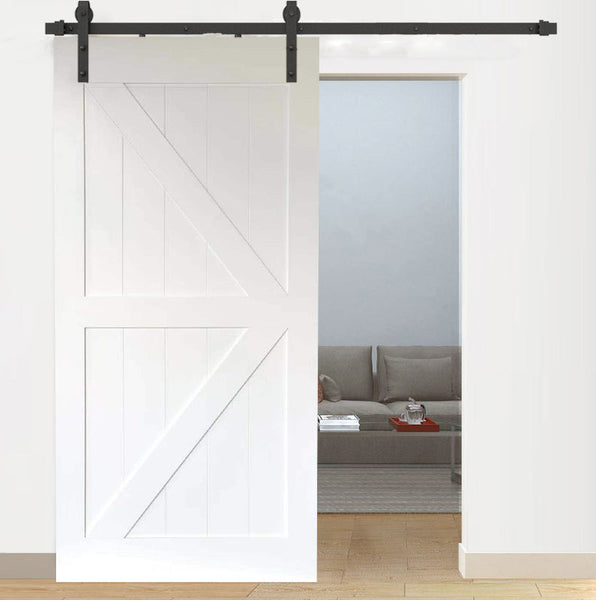 K-Brace Off-White Barn Door D05W Package Deal