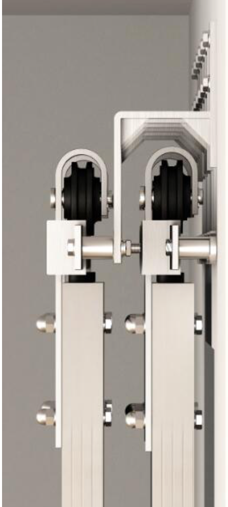 Stainless Steel Sliding Double Rails Double Doors Bypass Hardware Kit