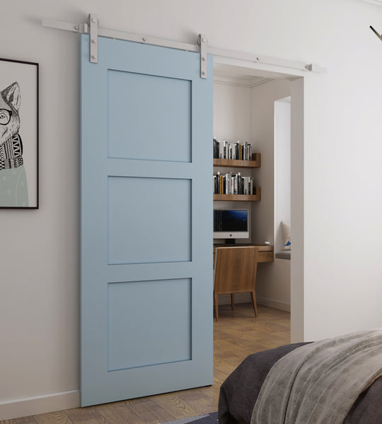 White Finish Sliding Barn Door Hardware BB02W