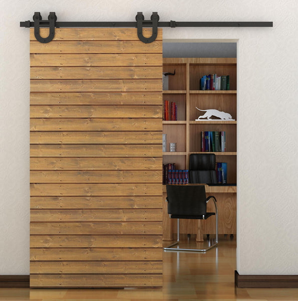 Double Wheels Barn Door Hardware | Black Sliding Barn Door Hardware BB07